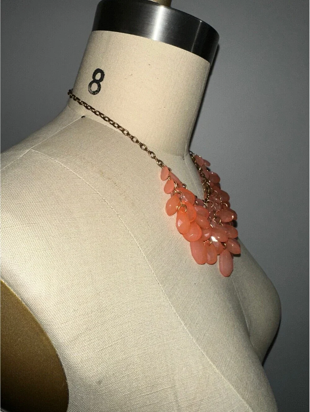 Coral Chunky Beaded Y2K Statement Style Necklace